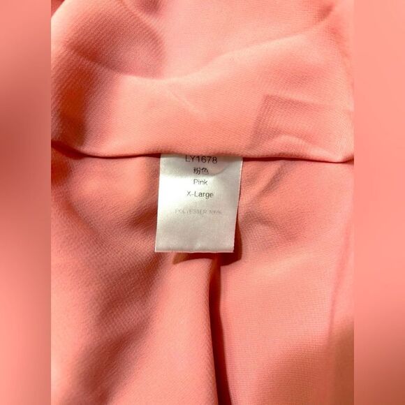 Bow-Tie Front Layered Pink Floral Layered Frill Dress Size Large NWOT 5 0446 - Picture 7 of 11